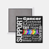 Unterstützung des Bewusstseins für alle Krebsarten Magnet (Vorderseite/Rückseite)