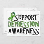 Unterstützung des Bewusstseins für Depressionen Postkarte (Vorne/Hinten)