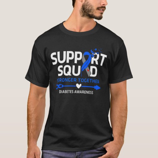 Unterstützung des Bewusstseins für Squad Blue Ribb T-Shirt (Vorderseite)
