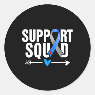 Unterstützung des Bewusstseins für Squad Gray Blue Runder Aufkleber