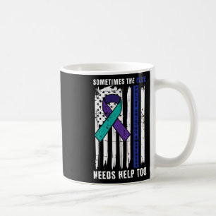 Unterstützung des Blue Lives Police Suicide Awaren Kaffeetasse