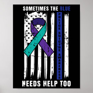 Unterstützung des Blue Lives Police Suicide Awaren Poster