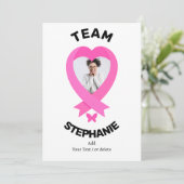 Unterstützung des Brustkrebs-Bewusstseins im Team  Einladung (Stehend Vorderseite)