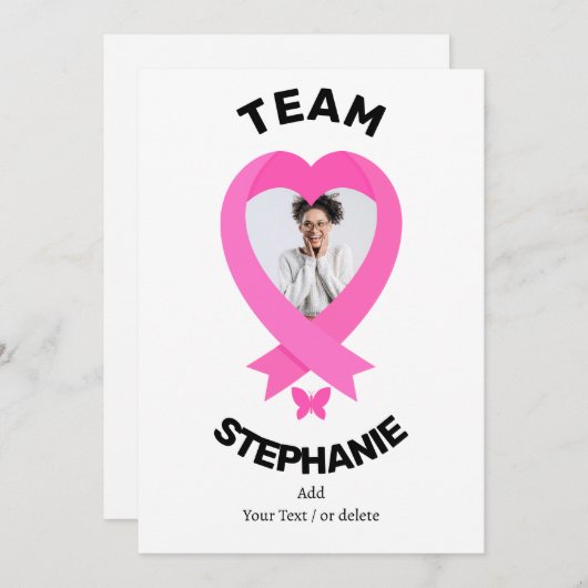 Unterstützung des Brustkrebs-Bewusstseins im Team  Einladung (Vorne/Hinten)