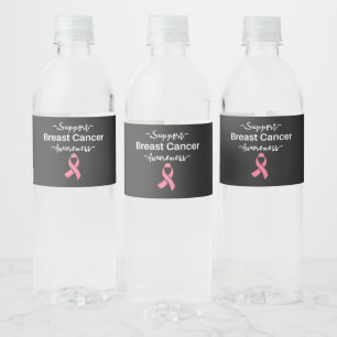 Unterstützung des Brustkrebs-Bewusstseins rosa Sc Wasserflaschenetikett