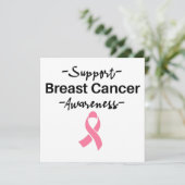 Unterstützung des Brustkrebs-Bewusstseins rosa Sch Einladung (Stehend Vorderseite)