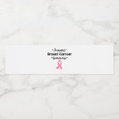 Unterstützung des Brustkrebs-Bewusstseins rosa Sch Wasserflaschenetikett (Einzelnes Label)