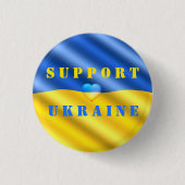 Unterstützung des Friedens in der Ukraine - Ukrain Button (Vorderseite)