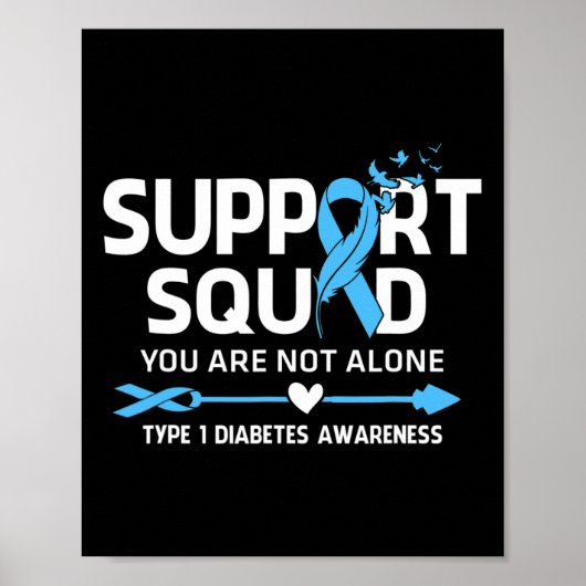 Unterstützung des Kriegers Squad Typ 1 Diabetes Aw Poster (Vorne)