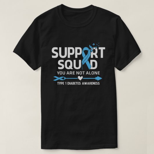 Unterstützung des Kriegers Squad Typ 1 Diabetes Aw T-Shirt (Design vorne)