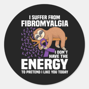 Unterstützung des Lila Ribbon-Kriegers Fibromyalgi Runder Aufkleber