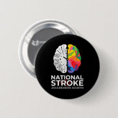 Unterstützung des nationalen Schlaganfall-Bewussts Button (Vorne & Hinten)
