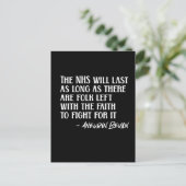 Unterstützung des NHS Aneurin Nye Bevan Proud des Postkarte (Stehend Vorderseite)