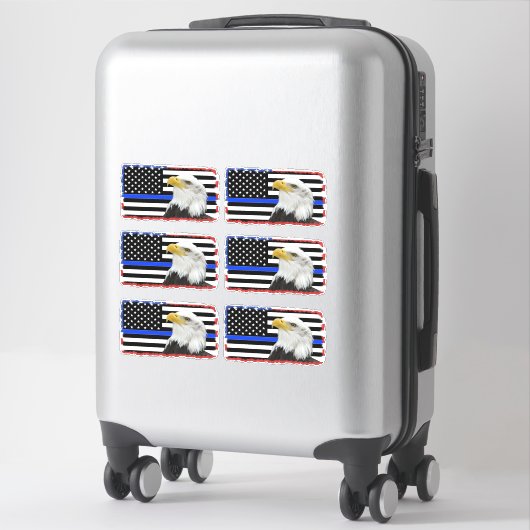 Unterstützung des Polizeiadlers auf US-Flagge Aufkleber (Koffer)