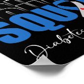 Unterstützung des Squad Blue Ribbon T1D Diabetes B Poster (Ecke)