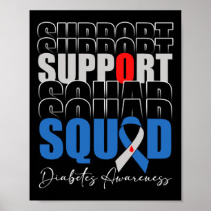 Unterstützung des Squad Blue Ribbon T1D Diabetes B Poster