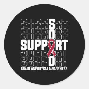 Unterstützung des Squad Brain Aneurysm-Bewusstsein Runder Aufkleber
