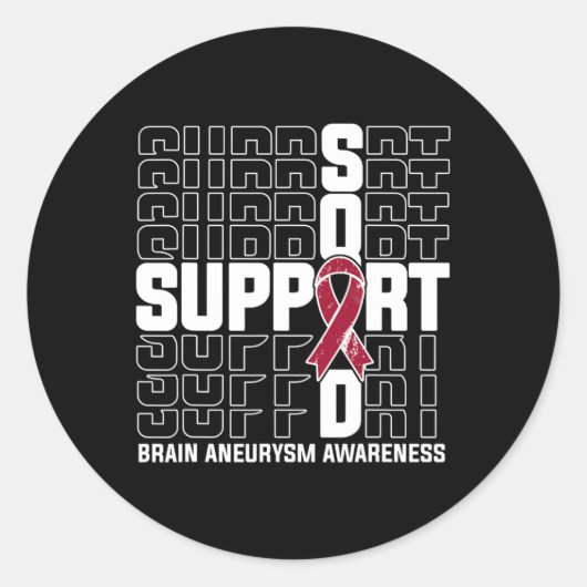Unterstützung des Squad Brain Aneurysm-Bewusstsein Runder Aufkleber (Vorderseite)