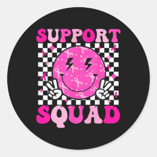Unterstützung des Squad Breast Cancer Awareness Pi Runder Aufkleber