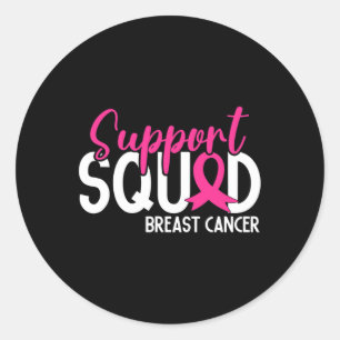 Unterstützung des Squad Breast Cancer Awareness Pi Runder Aufkleber