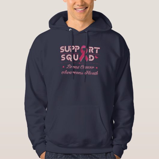 Unterstützung des Squad Breast Cancer Awareness T Hoodie (Vorderseite)