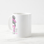 Unterstützung des Squad Messy Bun Breast Cancer Aw Kaffeetasse (Vorderseite Links)