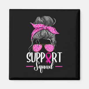 Unterstützung des Squad Messy Bun Breast Cancer Aw Magnet