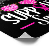 Unterstützung des Squad Messy Bun Breast Cancer Aw Poster (Ecke)