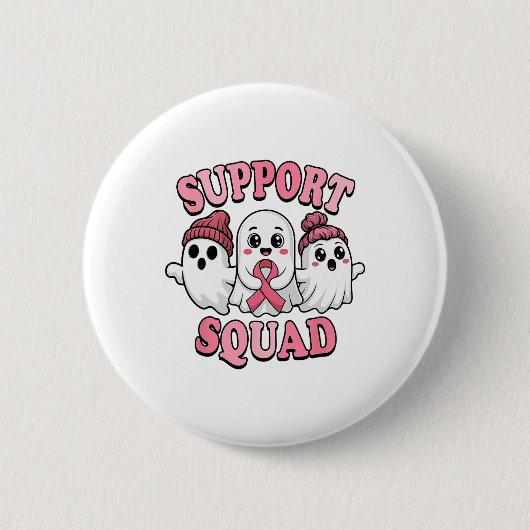 Unterstützung des Squad Niedlich Ghosts Breastkreb Button (Vorderseite)