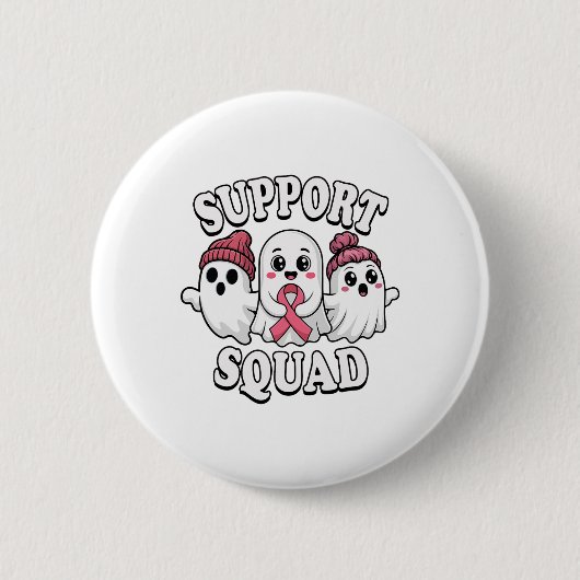 Unterstützung des Squad Niedlich Ghosts Breastkreb Button (Vorderseite)