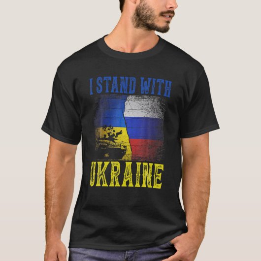 Unterstützung, die ich mit der Ukraine stehe Russi T-Shirt (Vorderseite)