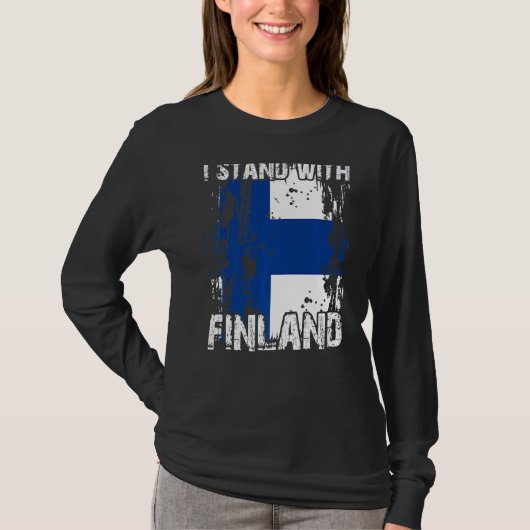 Unterstützung Finnlands für Finnische Flagge T-Shirt (Vorderseite)