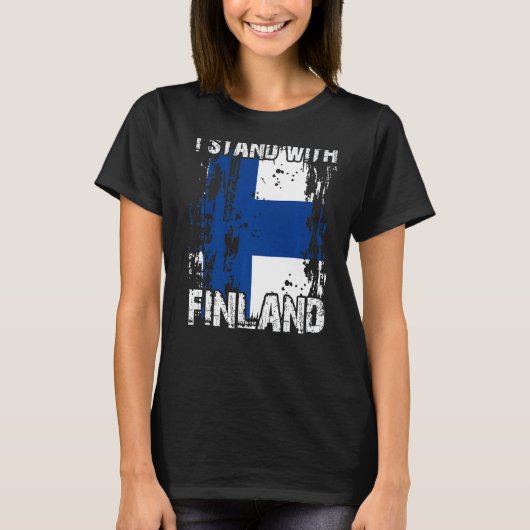 Unterstützung Finnlands für Finnische Flagge T-Shirt (Vorderseite)