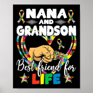 Unterstützung für Autismus Bewusstsein Nana und Gr Poster
