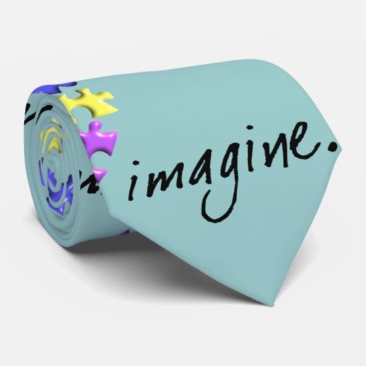 Unterstützung für Autismus gibt "Imagine"-Design Krawatte (Gerollt)