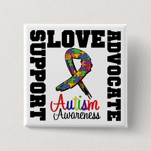 Unterstützung für Autismus Liebe Button (Vorderseite)