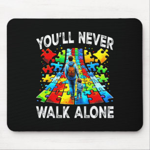 Unterstützung für Autismus Vater allein Puzzle Sie Mousepad