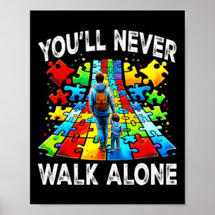 Unterstützung für Autismus Vater allein Puzzle Sie Poster