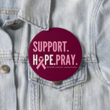 Unterstützung für Brustkrebs Hoffnung beten Button