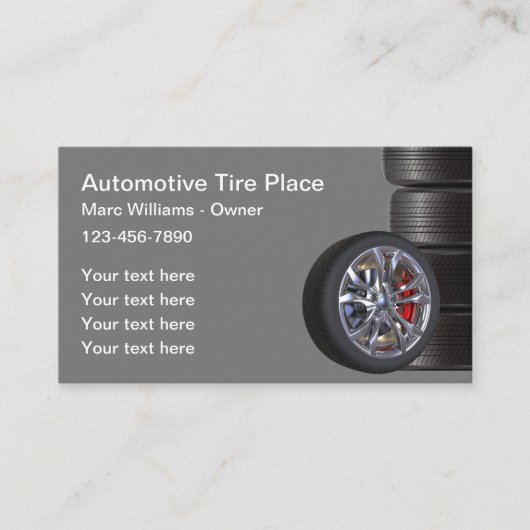 Unterstützung für das Thema "Fahrzeugreifen" Visitenkarte (Vorderseite)