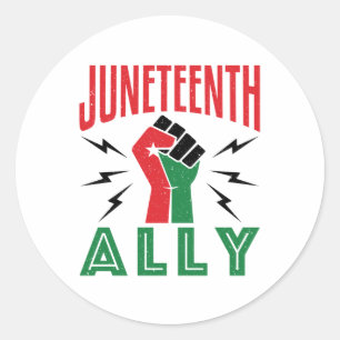 Unterstützung für den 19. Juni Runder Aufkleber