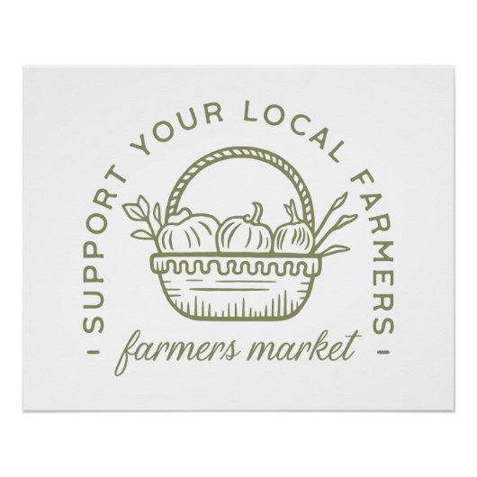 Unterstützung für den lokalen Bauer-Markt Poster