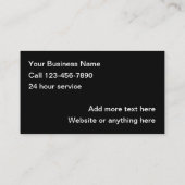 Unterstützung für den Straßenverkehr Visitenkarte (Rückseite)