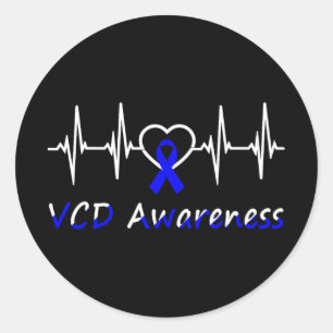 Unterstützung für den Vcd Awareness Blue Ribbon Li Runder Aufkleber