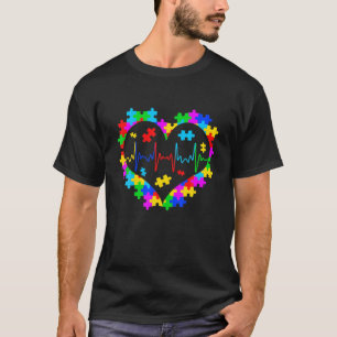 Unterstützung für die Liebe von Autismus Heartbeat T-Shirt