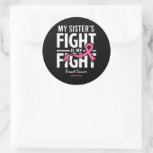 Unterstützung für die Schwester von rosa Brustkreb Runder Aufkleber (Tasche)