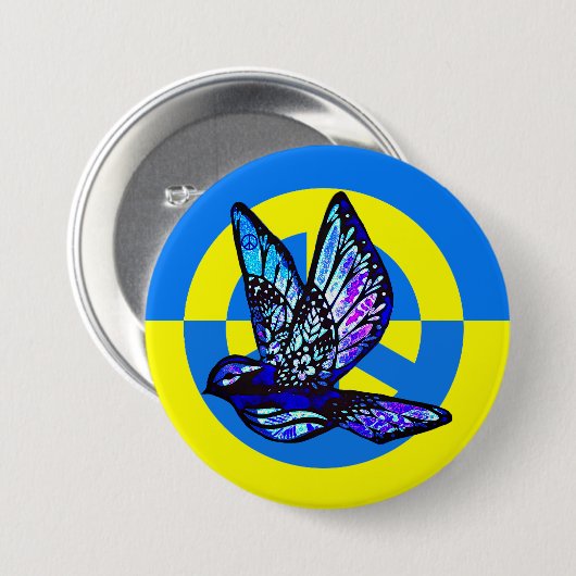 Unterstützung für die Ukraine: ein lebendiger Frie Button (Vorne & Hinten)
