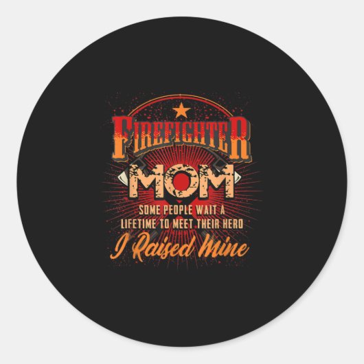 Unterstützung für Feuerwehren - Fireman Proud-Mama Runder Aufkleber (Vorderseite)