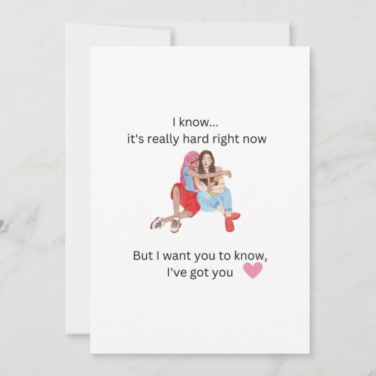 Unterstützung für Freunde und Freunde in schweren Dankeskarte (Vorderseite)