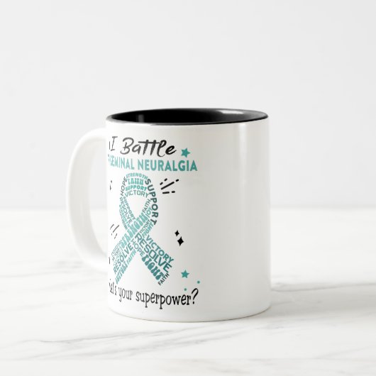 Unterstützung für Geschenke des Trigeminal Neuralg Zweifarbige Tasse (Vorderseite Links)